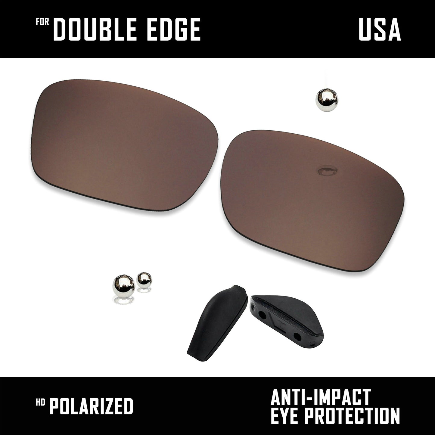 Anti Scratch Polarized Replacement Lens&Nose Pads for-Oakley Double Edge OO9380