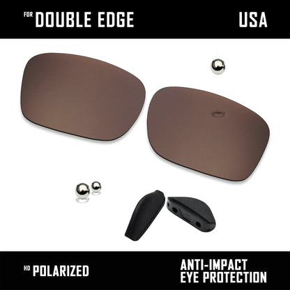 Anti Scratch Polarized Replacement Lens&Nose Pads for-Oakley Double Edge OO9380