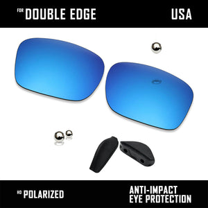 Anti Scratch Polarized Replacement Lens&Nose Pads for-Oakley Double Edge OO9380