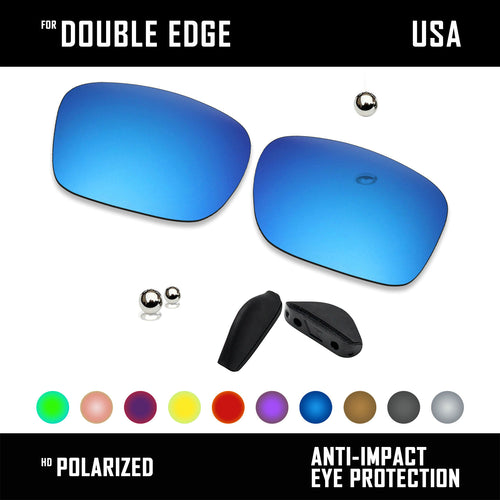 Anti Scratch Polarized Replacement Lens&Nose Pads for-Oakley Double Edge OO9380