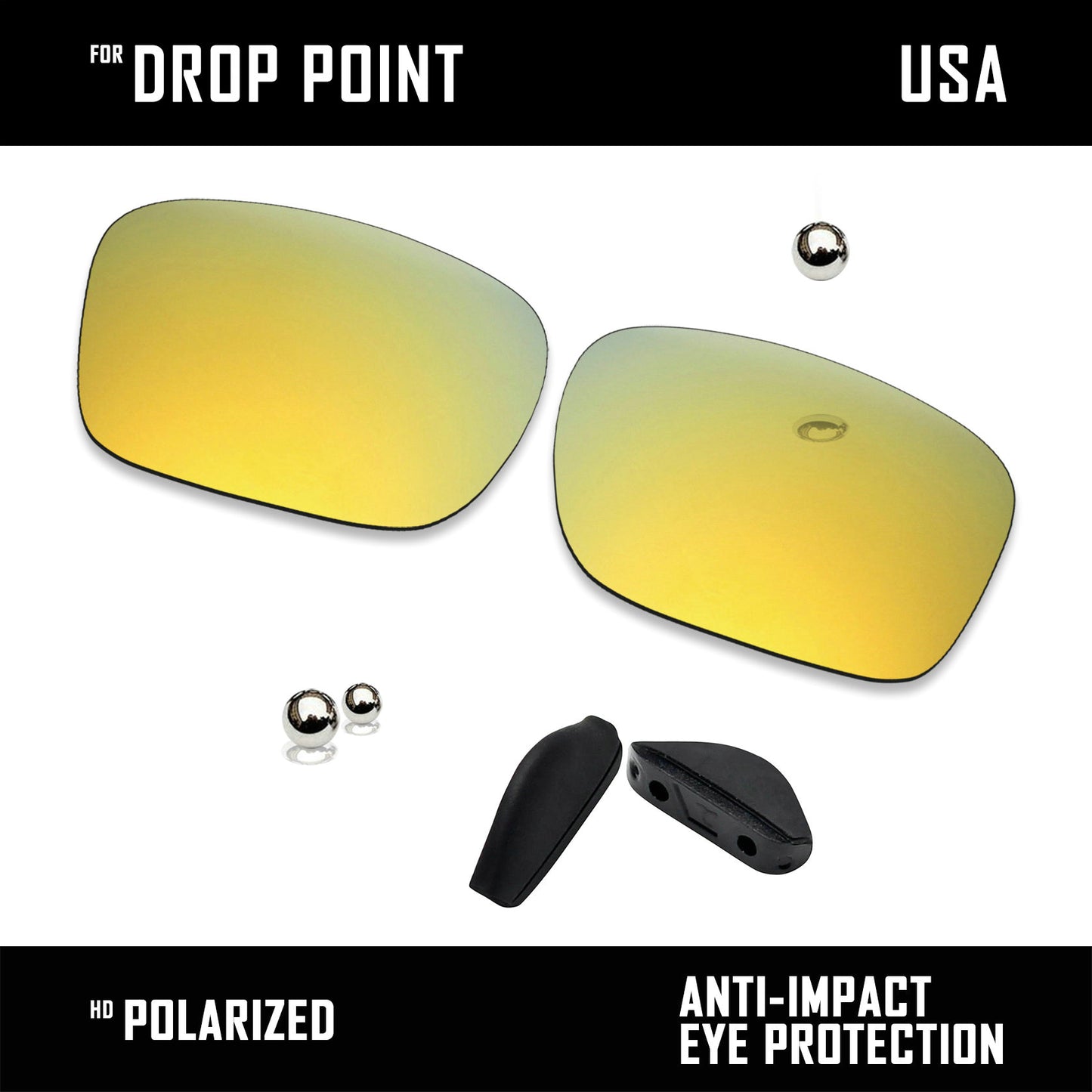 Anti Scratch Polarized Replacement Lens & Nose Pads for-Oakley Drop Point OO9367