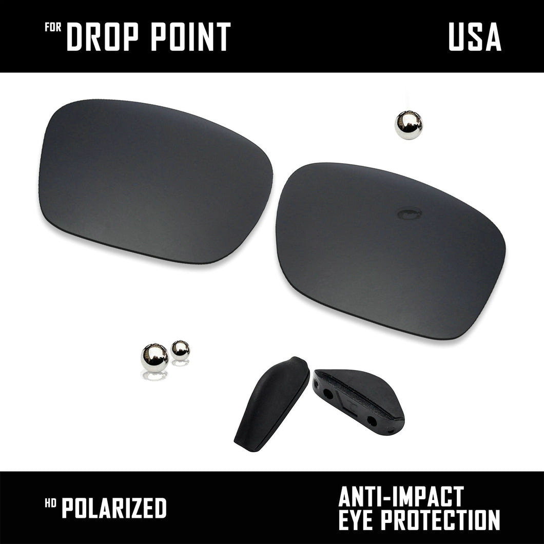 Anti Scratch Polarized Replacement Lens & Nose Pads for-Oakley Drop Point OO9367