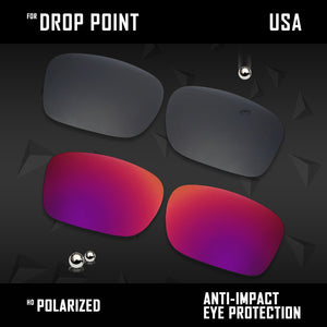 Anti Scratch Polarized Replacement Lenses for-Oakley Drop Point OO9380 Options