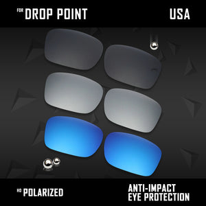 Anti Scratch Polarized Replacement Lenses for-Oakley Drop Point OO9380 Options