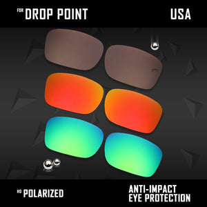 Anti Scratch Polarized Replacement Lenses for-Oakley Drop Point OO9380 Options