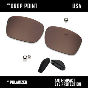 Anti Scratch Polarized Replacement Lens & Nose Pads for-Oakley Drop Point OO9367