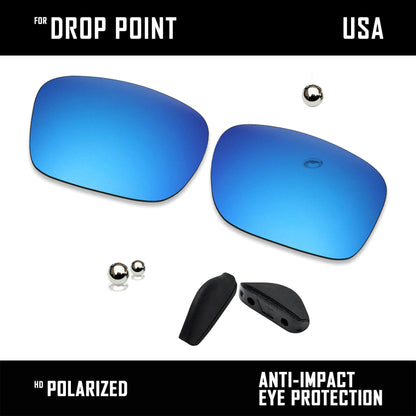 Anti Scratch Polarized Replacement Lens & Nose Pads for-Oakley Drop Point OO9367