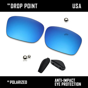 Anti Scratch Polarized Replacement Lens & Nose Pads for-Oakley Drop Point OO9367