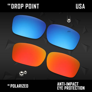 Anti Scratch Polarized Replacement Lenses for-Oakley Drop Point OO9380 Options