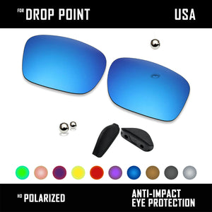 Anti Scratch Polarized Replacement Lens & Nose Pads for-Oakley Drop Point OO9367