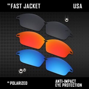 Anti Scratch Polarized Replacement Lenses for-Oakley Fast Jacket OO9097 Options