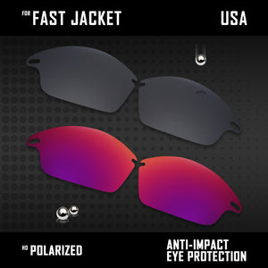 Anti Scratch Polarized Replacement Lenses for-Oakley Fast Jacket OO9097 Options