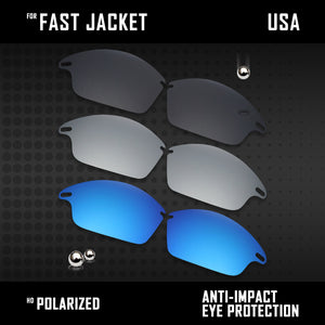 Anti Scratch Polarized Replacement Lenses for-Oakley Fast Jacket OO9097 Options