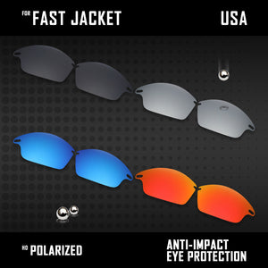 Anti Scratch Polarized Replacement Lenses for-Oakley Fast Jacket OO9097 Options