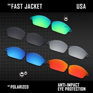 Anti Scratch Polarized Replacement Lenses for-Oakley Fast Jacket OO9097 Options