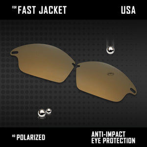 Anti Scratch Polarized Replacement Lenses for-Oakley Fast Jacket OO9097 Options