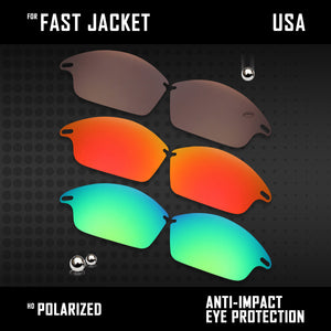Anti Scratch Polarized Replacement Lenses for-Oakley Fast Jacket OO9097 Options