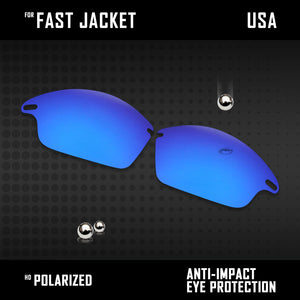 Anti Scratch Polarized Replacement Lenses for-Oakley Fast Jacket OO9097 Options