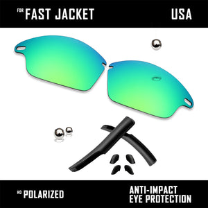 Anti Scratch Polarized Replacement Lens&Rubber Kit for-Oakley Fast Jacket OO9097