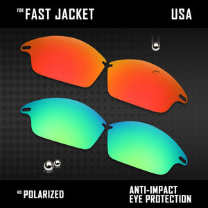 Anti Scratch Polarized Replacement Lenses for-Oakley Fast Jacket OO9097 Options