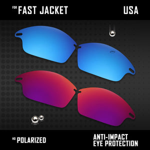 Anti Scratch Polarized Replacement Lenses for-Oakley Fast Jacket OO9097 Options