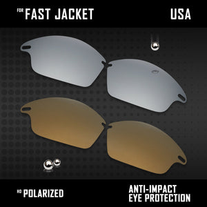 Anti Scratch Polarized Replacement Lenses for-Oakley Fast Jacket OO9097 Options