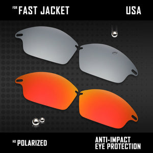 Anti Scratch Polarized Replacement Lenses for-Oakley Fast Jacket OO9097 Options