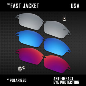 Anti Scratch Polarized Replacement Lenses for-Oakley Fast Jacket OO9097 Options
