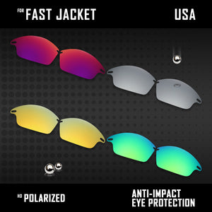 Anti Scratch Polarized Replacement Lenses for-Oakley Fast Jacket OO9097 Options