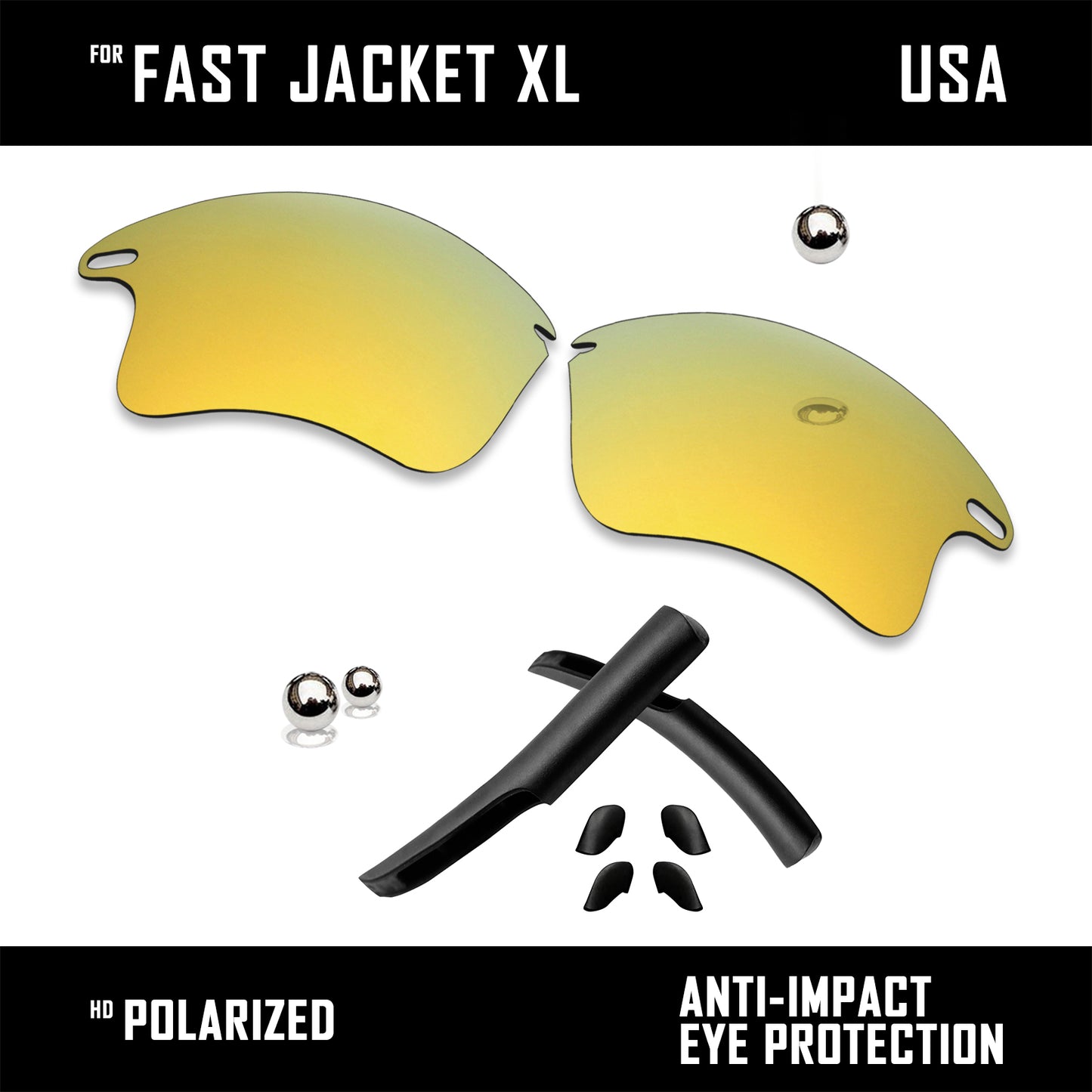 Anti Scratch Replacement Lenses & Rubber Kits for-Oakley Fast Jacket XL OO9156