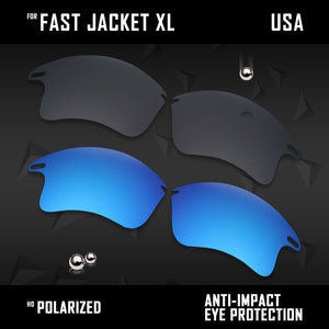 Anti Scratch Polarized Replacement Lenses for-Oakley Fast Jacket XL OO9156 Opt