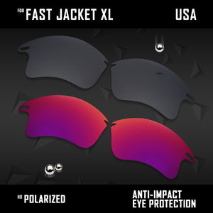 Anti Scratch Polarized Replacement Lenses for-Oakley Fast Jacket XL OO9156 Opt