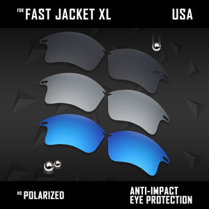 Anti Scratch Polarized Replacement Lenses for-Oakley Fast Jacket XL OO9156 Opt