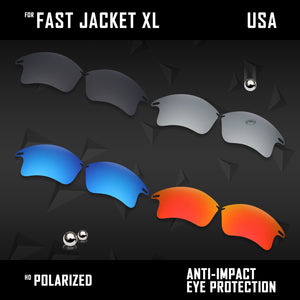 Anti Scratch Polarized Replacement Lenses for-Oakley Fast Jacket XL OO9156 Opt