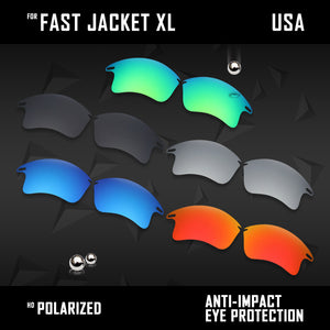 Anti Scratch Polarized Replacement Lenses for-Oakley Fast Jacket XL OO9156 Opt