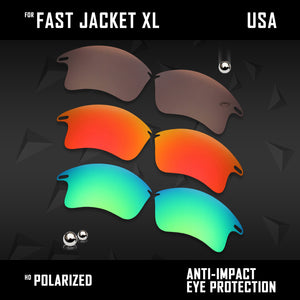 Anti Scratch Polarized Replacement Lenses for-Oakley Fast Jacket XL OO9156 Opt