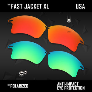 Anti Scratch Polarized Replacement Lenses for-Oakley Fast Jacket XL OO9156 Opt