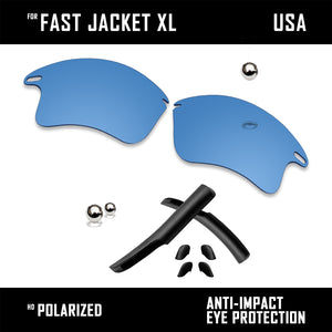 Anti Scratch Replacement Lenses & Rubber Kits for-Oakley Fast Jacket XL OO9156