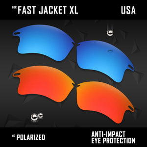 Anti Scratch Polarized Replacement Lenses for-Oakley Fast Jacket XL OO9156 Opt