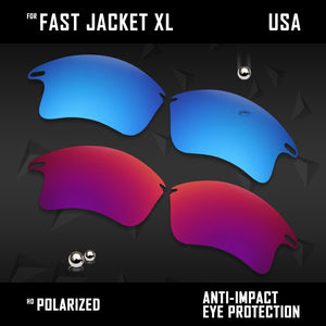 Anti Scratch Polarized Replacement Lenses for-Oakley Fast Jacket XL OO9156 Opt