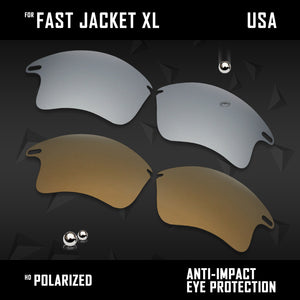 Anti Scratch Polarized Replacement Lenses for-Oakley Fast Jacket XL OO9156 Opt