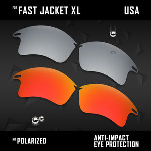 Anti Scratch Polarized Replacement Lenses for-Oakley Fast Jacket XL OO9156 Opt