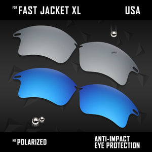 Anti Scratch Polarized Replacement Lenses for-Oakley Fast Jacket XL OO9156 Opt