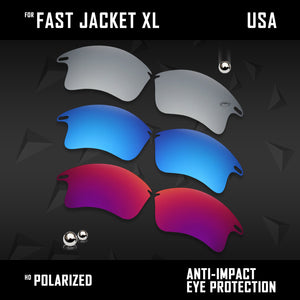 Anti Scratch Polarized Replacement Lenses for-Oakley Fast Jacket XL OO9156 Opt