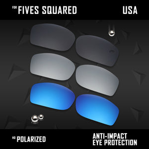 Anti Scratch Polarized Replacement Lenses for-Oakley Fives Squared Options
