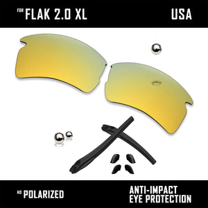 Anti Scratch Polarized Replacement Lens&Rubber Kit for-Oakley Flak 2.0 XL OO9188