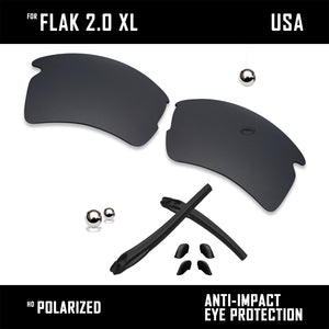 Anti Scratch Polarized Replacement Lens&Rubber Kit for-Oakley Flak 2.0 XL OO9188