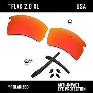 Anti Scratch Polarized Replacement Lens&Rubber Kit for-Oakley Flak 2.0 XL OO9188