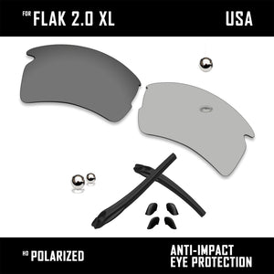 Anti Scratch Polarized Replacement Lens&Rubber Kit for-Oakley Flak 2.0 XL OO9188