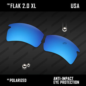 Anti Scratch Polarized Replacement Lenses for-Oakley Flak 2.0 XL OO9188 Options